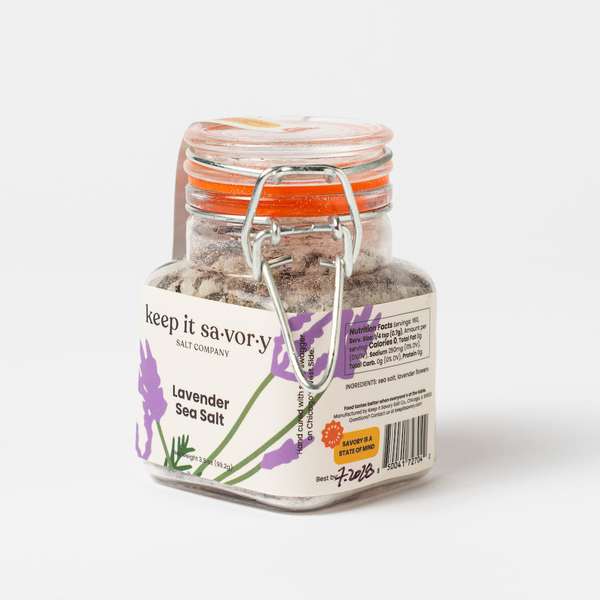 Lavender Sea Salt 3.5 oz Glass Jar