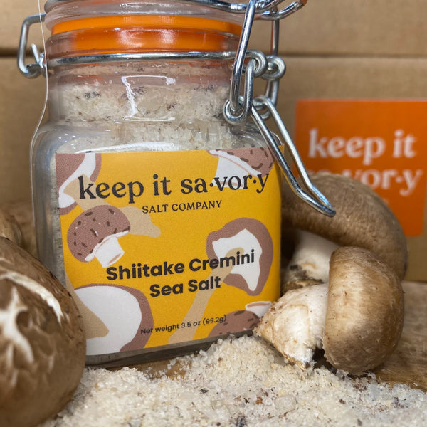 Shiitake Cremini Sea Salt 3.5oz Glass Jar
