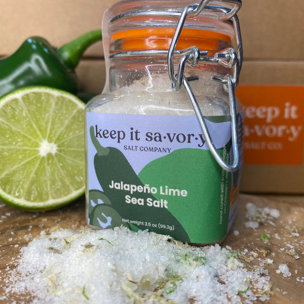 Jalapeño Lime Sea Salt 3.5 oz Glass Jar